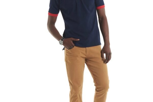 Mens Contrast Velted Collar Cuff Polo Shirt