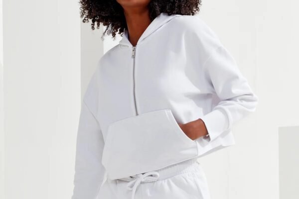 Womens Half Zipper Hoody Short Set